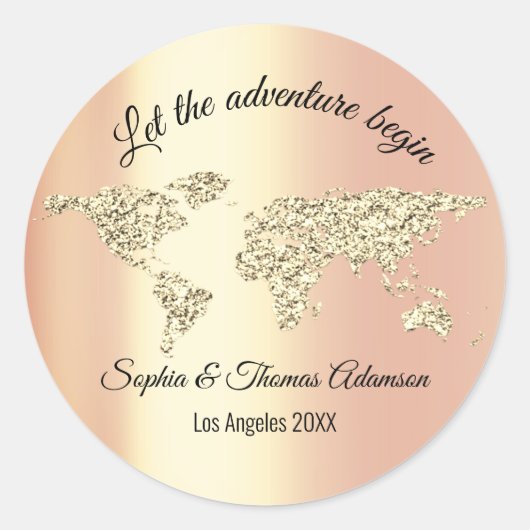 冒険を世界の黄金の結婚地球に始めよう ラウンドシール (正面)