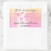 冒険を世界結婚の地図に移すグラデーション 長方形シール (バッグ)