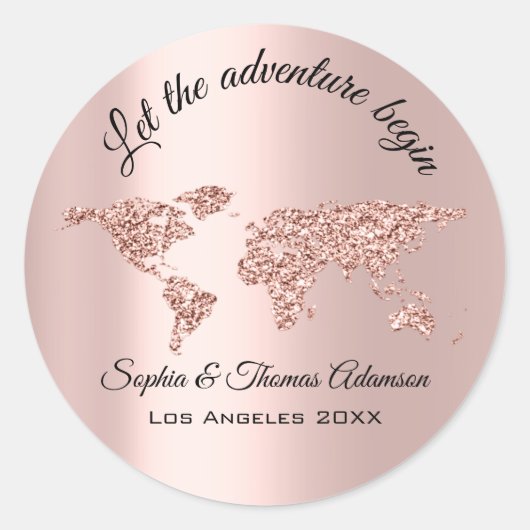 冒険を世界結婚バラ ラウンドシール (正面)