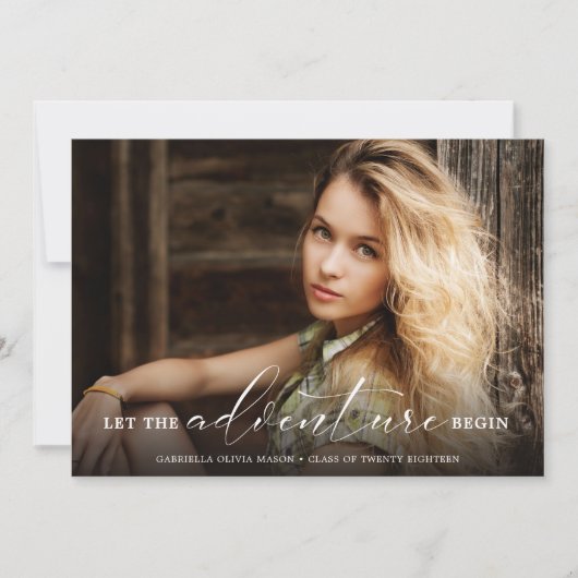 冒険を写真卒業に導く 案内状 (正面)