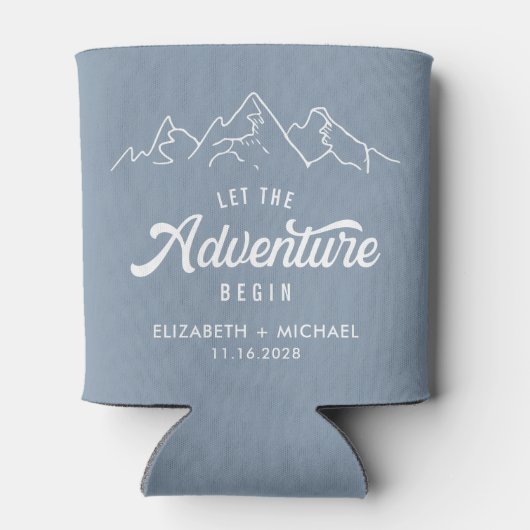 冒険を埃っぽいブルー結婚式の引き出物 缶クーラー (裏面)