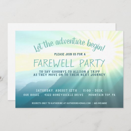 冒険を夕暮れ始める別れのパーティー 招待状 (正面/裏面)