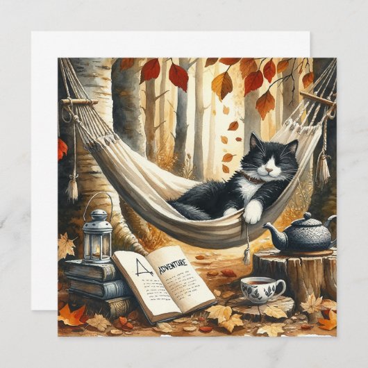 冒険を夢見る白黒のタキシード猫 (正面/裏面)