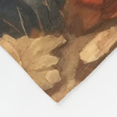 冒険を夢見る白黒のタキシード猫 フリースブランケット (角)