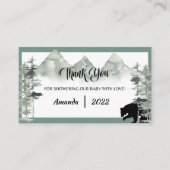 冒険を始めてベビーシャワーを浴びるサンキューカード エンクロージャーカード (正面)