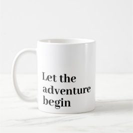 冒険を始めようブラックスクリプトモノグラム コーヒーマグカップ