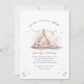 冒険を始めよう女の子の赤ちゃんシャワー 招待状 (正面)