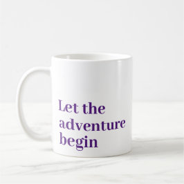 冒険を始めよう紫色のスクリプトMonogram コーヒーマグカップ