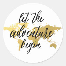 冒険を始めよう金ゴールドと白いステッカー