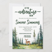 冒険を始めよう！ウッドランドFAWN赤ちゃんシャワー 招待状 (正面)