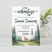 冒険を始めよう！ウッドランドFAWN赤ちゃんシャワー 招待状 (スタンド正面)