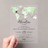 「冒険を始めよう!」 旅行マップ赤ちゃんシャワー アクリル招待状 (インサイチュ (ポータブル))