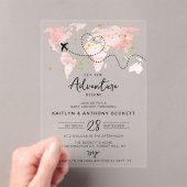 「冒険を始めよう！」 旅行マップ赤ちゃんシャワー アクリル招待状 (インサイチュ (ポータブル))