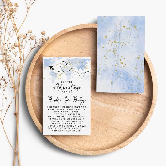 「冒険を始めよう！」 旅行マップ赤ちゃんシャワー エンクロージャーカード