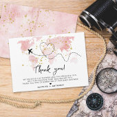 「冒険を始めよう！」 旅行マップ赤ちゃんシャワー サンキューカード
