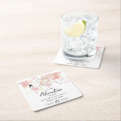 「冒険を始めよう!」 旅行マップ赤ちゃんシャワー スクエアペーパーコースター (インサイチュ)