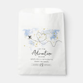 「冒険を始めよう！」 旅行マップ赤ちゃんシャワー フェイバーバッグ (正面)