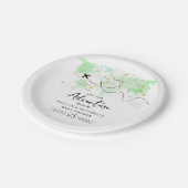 「冒険を始めよう！」 旅行マップ赤ちゃんシャワー ペーパープレート (アングル)