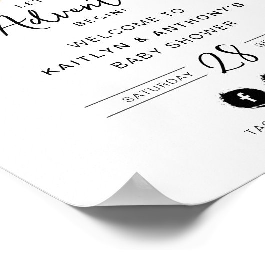 「冒険を始めよう！」 旅行マップ赤ちゃんシャワー ポスター (角)