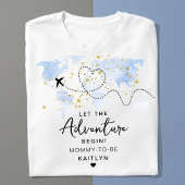 「冒険を始めよう！」 旅行マップ赤ちゃんシャワー Tシャツ