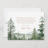 冒険を始めるウッドランド・ボーイ・ベイビー・シャワー サンキューカード (裏面)