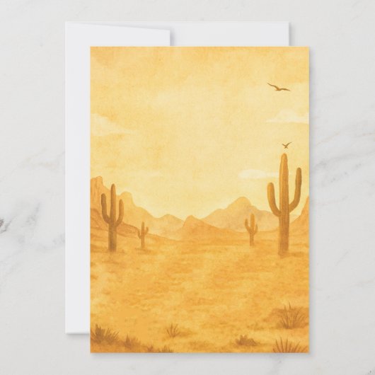 冒険を始めるカウボーイ赤ちゃんシャワー少年 招待状 (裏面)