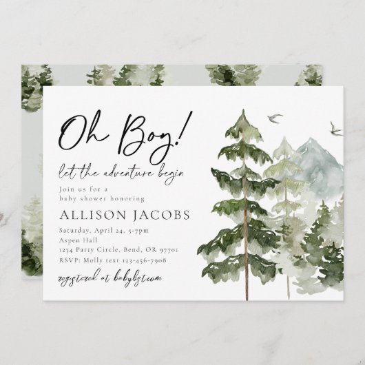 冒険を始めるベビーシャワー招待状 招待状 (正面/裏面)
