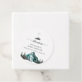 冒険を始める山の松の赤ちゃんシャワー フェイバータグ (インサイチュ)