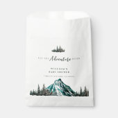 冒険を始める山の松の赤ちゃんシャワー フェイバーバッグ (正面)