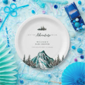 冒険を始める山の松の赤ちゃんシャワー ペーパープレート (パーティー)