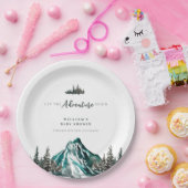 冒険を始める山の松の赤ちゃんシャワー ペーパープレート (パーティー)