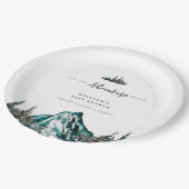 冒険を始める山の松の赤ちゃんシャワー ペーパープレート (アングル)