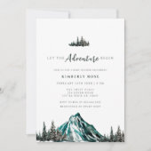 冒険を始める山の松の赤ちゃんシャワー 招待状 (正面)