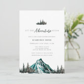 冒険を始める山の松の赤ちゃんシャワー 招待状 (スタンド正面)