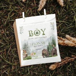 冒険を始める山の男の子の赤ちゃんシャワー フェイバーバッグ