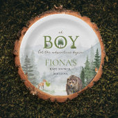 冒険を始める山の男の子の赤ちゃんシャワー ペーパープレート