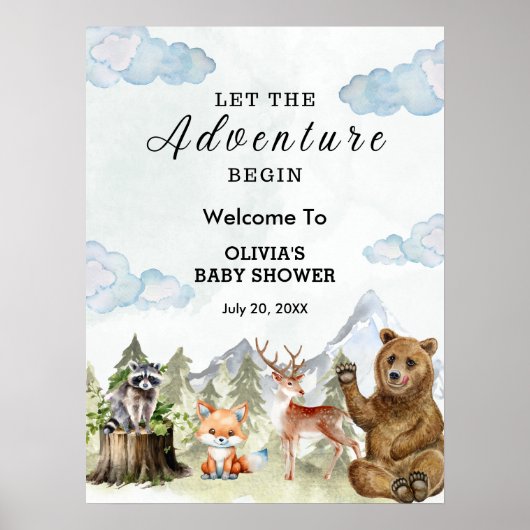 冒険を始める男の子のシャワーを歓迎 ポスター (正面)