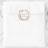 冒険を始める男の子ベビーおもちゃ赤ちゃんシャワー スクエアシール (バッグ)