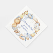 冒険を始める男の子ベビーおもちゃ赤ちゃんシャワー スタンダードランチョンナプキン (角)