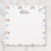 冒険を始める男の子ベビーおもちゃ赤ちゃんシャワー フェイバータグ (裏面)