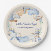 冒険を始める男の子ベビーおもちゃ赤ちゃんシャワー ペーパープレート (正面)