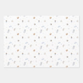 冒険を始める男の子ベビーおもちゃ赤ちゃんシャワー ラッピングペーパーシート (正面3)