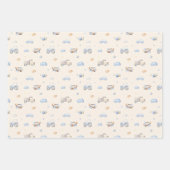 冒険を始める男の子ベビーおもちゃ赤ちゃんシャワー ラッピングペーパーシート (正面2)