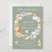 冒険を始める男の子ベビーおもちゃ赤ちゃんシャワー 招待状 (正面)