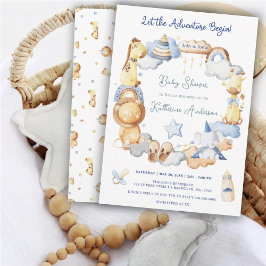 冒険を始める男の子ベビーおもちゃ赤ちゃんシャワー 招待状