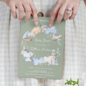 冒険を始める男の子ベビーおもちゃ赤ちゃんシャワー 招待状