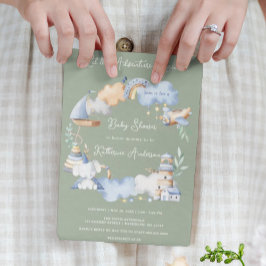 冒険を始める男の子ベビーおもちゃ赤ちゃんシャワー 招待状