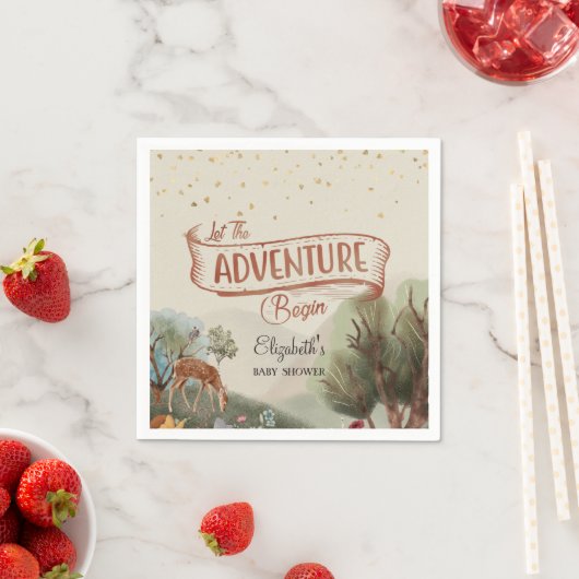 冒険を始める色鉛筆の赤ちゃんシャワー スタンダードカクテルナプキン (インサイチュ)