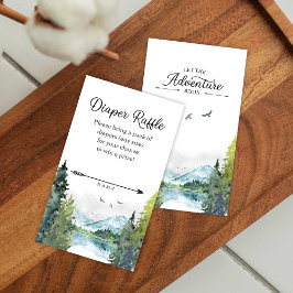 冒険を始める赤ちゃんシャワーおむつラッフル エンクロージャーカード