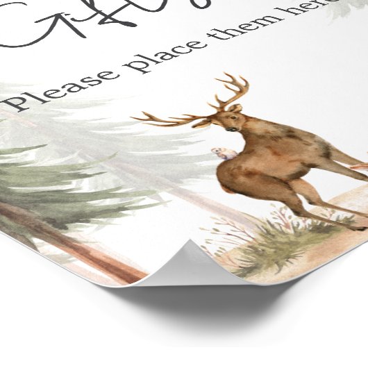 冒険を始める赤ちゃんシャワーカードとギフトサイン ポスター (角)